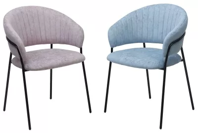 Стул ГЕММА, цвет RAIN 10 lavanda, велюр / черный каркас М-City