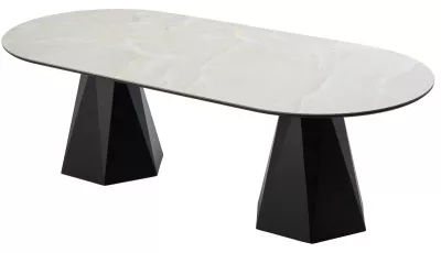 Стол ОРФЕЙ  240 нераскладной цвет ОНИКС (ONYX SABLE PULIDO), керамика / Черный каркас
