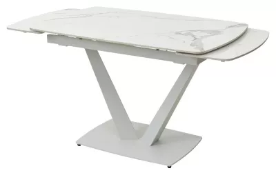 Стол ALATRI 120 GLOSS STATUARIO WHITE SOLID CERAMIC / WHITE, ®DISAUR