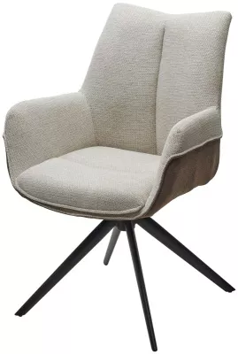 Стул PONTUS 360 град. поворот. KN01-05 Бежевый/ BZ1046-21 Коричневый/ Черный, ®DISAUR