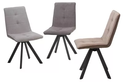 Стул BRONX, 360 град. поворот. B22 Серый, велюр / черный каркас, М-City