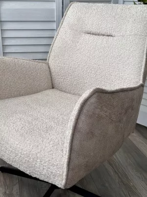 Кресло BELFAST 360 град. XD841-02 Бежевый, букле/ GINO-101 Бежевый, ткань/ Черный, ®DISAUR