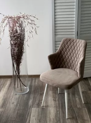 Стул HERMAN ЛАТТЕ #25, велюр / белый каркас М-City