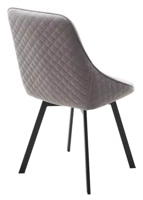 Стул CASA, 360 град. поворот. B22 Серый, велюр / черный каркас, М-City