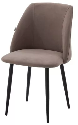 Стул ПЬЕР цвет Marseille-16 Капучино, велюр / Черный каркас