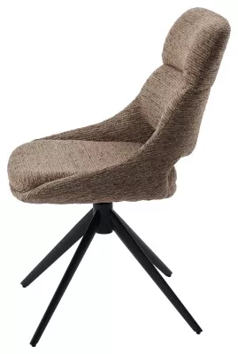 Стул АНДЕРС (ANDERS) 360 град., цвет КОРИЧНЕВЫЙ EYELASH-171 фактурный шенилл/ ЧЕРНЫЙ каркас, ®DISAUR