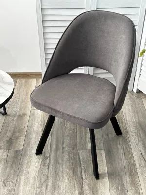 Стул ДУНА (DUNA) 360 град. поворот. B28 Темно-серый, велюр / черный каркас