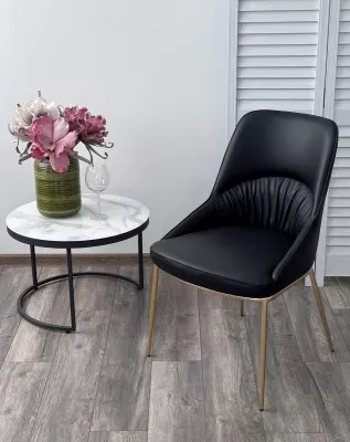 Стул ABRIOLA Black Ti-25, PU / бронзовый, ®DISAUR