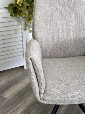 Стул YOZEF 360 град. поворот. KN01-04 Светло-серый, ткань / Черный, ®DISAUR