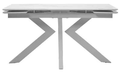 Стол Кентукки 3 140 БЕЛЫЙ МРАМОР, стекло / БЕЛЫЙ, М-City