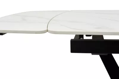 Стол ALATRI 120 MATT WHITE MARBLE SOLID CERAMIC / BLACK, ®DISAUR