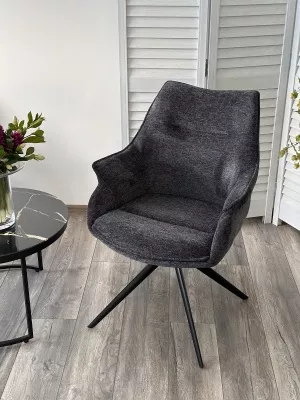 Стул OVE 360 град. поворот. RAVEN18 Серый, ткань / Черный, ®DISAUR