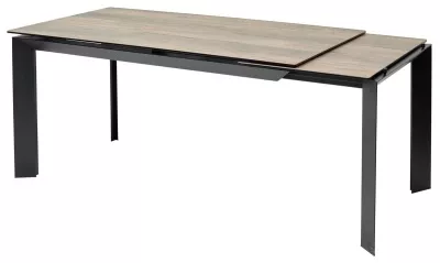 Стол CREMONA 140 KL-61 под дерево, итальянская керамика/ черный каркас, ®DISAUR