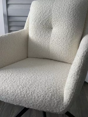 Стул MEADOW 360 град. поворот. Белый XD841-01, букле / черный каркас, ®DISAUR