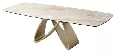 Стол PALACIO 180  GLOSS GRAND JADE,керамика на стекле/ Шампань, ®DISAUR