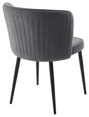 Стул МИЛАНО цвет B28 Темно-серый, велюр / черный каркас