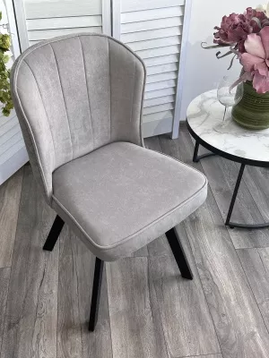 Стул MODE 360 град. поворот. B22 Серый, велюр / черный каркас, М-City