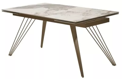 Стол ACERRA NEW 160 GLOSS LUXURY PANDORA SOLID CERAMIC/ каркас цвета шампань, ®DISAUR