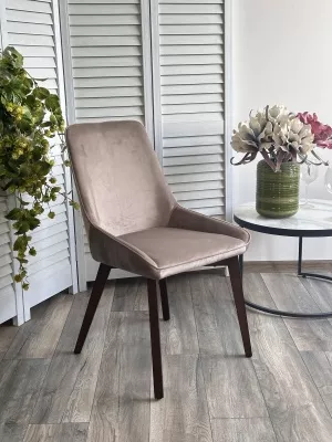 Стул CRISTIAN Future-009 латте, велюр / орех, ®DISAUR