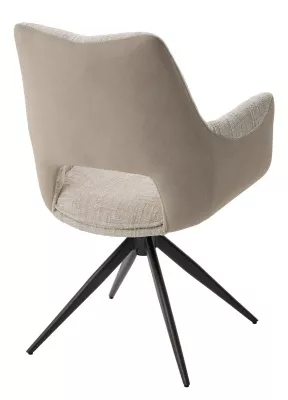 Стул ДАВЕН (DAVEN) 360 град, цвет КРЕМОВЫЙ RIELY-111 / G1038-10, ткань / ТЕМНО-СЕРЫЙ каркас, ®DISAUR