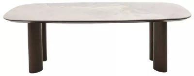 Стол ГАРДЕ (GARDE) 239 цвет Бежевый мрамор CA036, керамика / коричневый, ®DISAUR