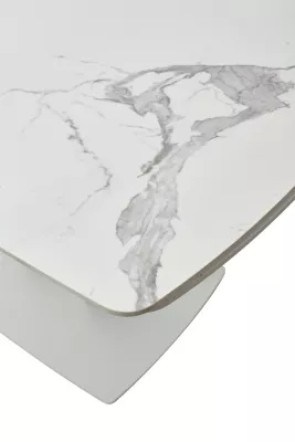 Стол ALATRI 120 GLOSS STATUARIO WHITE SOLID CERAMIC / WHITE, ®DISAUR