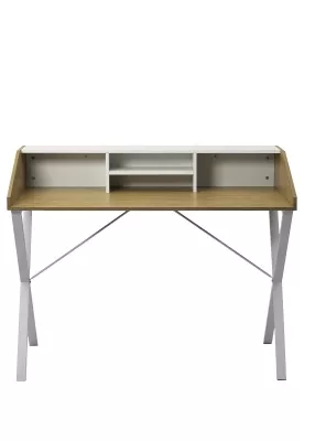 Компьютерный стол ORLA H475 Дуб натуральный / белый каркас M-city