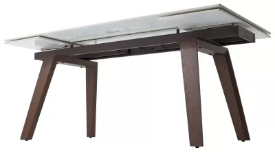 Стол БЭТИС (BETIS) 180 цвет МРАМОР (MATTE GILDED WHITE SOLID CERAMIC) / Орех (WALNUT), ®DISAUR