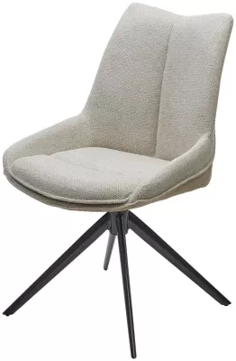 Стул OSKAR 360 град. поворот. KN01-05 Бежевый/ BZ1046-11 Бежевый/ Черный каркас, ®DISAUR
