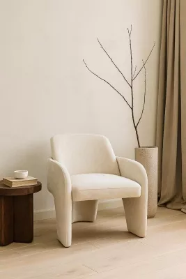 Кресло CUBE AT5139-09 Св. бежевый, ткань/каркас металл в тканевой обивке AT5139-09 ®DISAUR