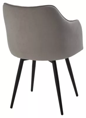 Стул ЛОРИС 360 град. поворот. цвет B22 Серый, велюр / черный каркас