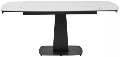 Стол BALDE 140 MATT WHITE MARBLE SOLID CERAMIC / BLACK, ®DISAUR