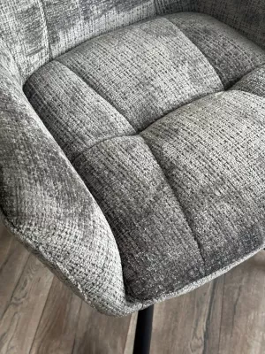 Стул EILAT 360 град. поворот с возвратом, Cremona-95 серый, ткань / Черный, ®DISAUR