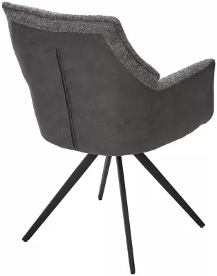Стул BREVIS 180 град. поворот. XD841-16 Серый, букле/ GINO-457 Серый, ткань/ Черный, ®DISAUR