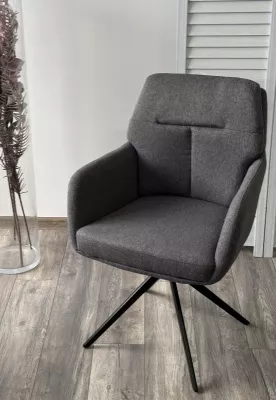 Стул MON 360 град. поворот. Серый Family-022, ткань / черный каркас / Товарный знак DISAUR