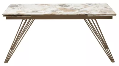 Стол ACERRA NEW 160 GLOSS GRAND JADE SOLID CERAMIC/ каркас цвета шампань, ®DISAUR