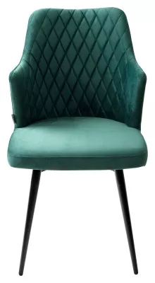 Стул HERMAN 360 град. ЗЕЛЕНЫЙ #19, велюр / черный каркас М-City