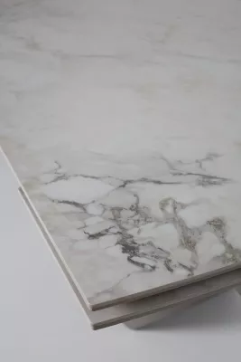 Стол ПУАНТО 200  BRECHA CREMA ELEGANCE, керамика / Латте каркас М-City