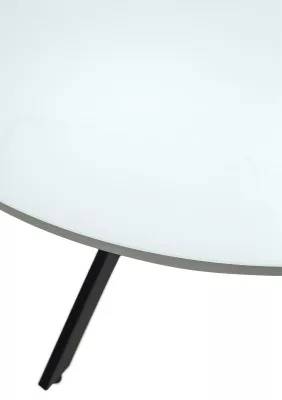 Стол ДАРИО D100 Белый, стекло/ Черный каркас М-City