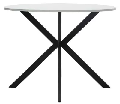 Стол ВЕГА D100 Белый, стекло/ черный каркас М-City