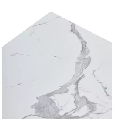 Стол ESTEBIO 160 GLOSS STATUARIO WHITE SOLID CERAMIC / Серый металлик, ®DISAUR