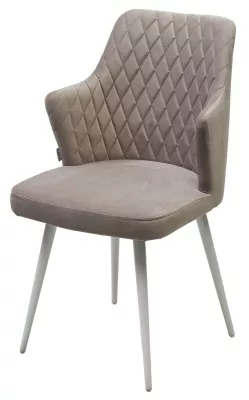 Стул ГЕРМАН (HERMAN) 360 град. ЛАТТЕ #25, велюр / белый каркас