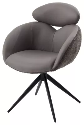 Стул ГУННАР (GUNNAR) 360 град, цвет СЕРЫЙ VEGA-88 / MIAMI-459, ткань / ЧЕРНЫЙ каркас, ®DISAUR
