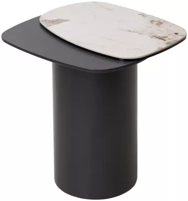 Стол кофейный ARVID PANDORA  керамика на стекле/ окрашенный МДФ / темно-серый МДФ каркас ®DISAUR