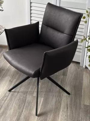 Стул DEAN 360 град.поворот. Темно-серый  экокожа  Maison 99# / Черный, ®DISAUR