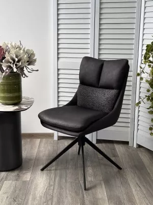 Стул LEROY 360 град. поворот Серый Maison 99# / OTE COBBLE 457 / черный каркас, ®DISAUR