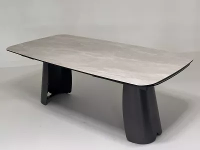 Стол КЕНТ (KENT) 200 цвет TL-109, испанская керамика / Темно-серый каркас, ®DISAUR