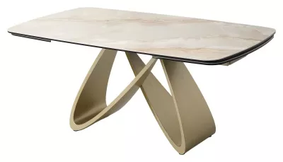 Стол PALACIO 180  GLOSS GRAND JADE,керамика на стекле/ Шампань, ®DISAUR