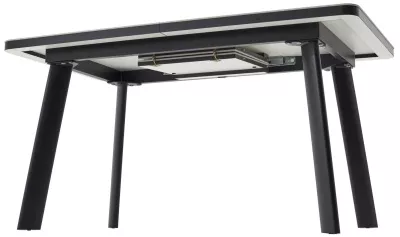 Стол НОРД 140  ОНИКС, керамика / Черный каркас