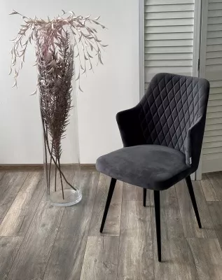 Стул HERMAN 360 град. BM-3 ТЕМНО-СЕРЫЙ, велюр / черный каркас М-City